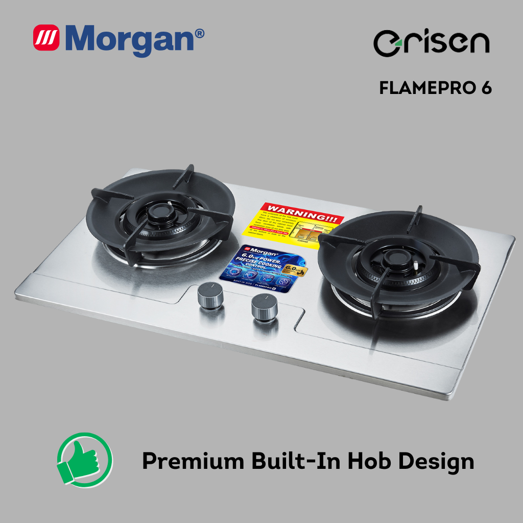 Morgan BUILT IN HOB SS 2 BURNER 6KW FLAMEPRO 6