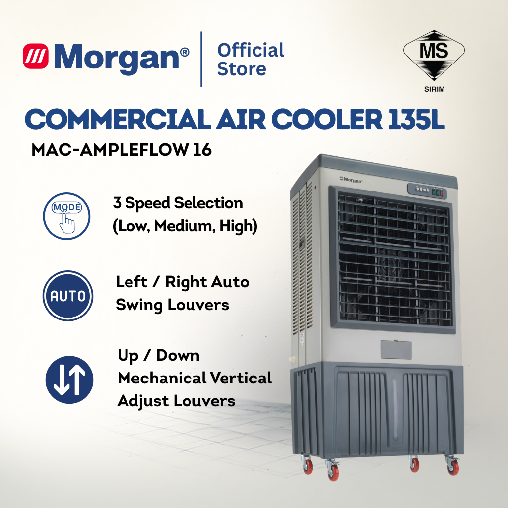 Morgan 3-Speed Portable Commercial Air Coller with Automatic Water Inlet MAC-AMPLEFLOW 16