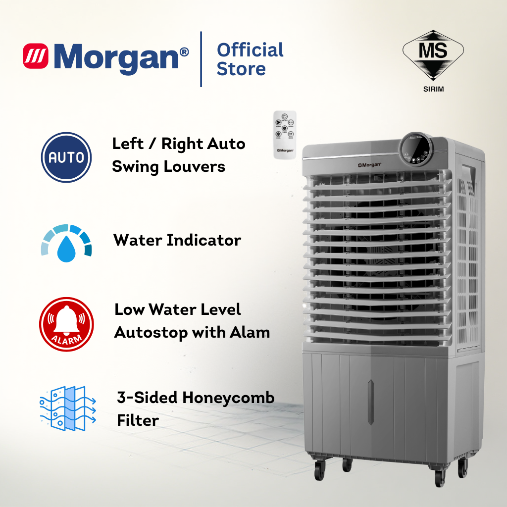 Morgan MAC-COOL MATE 55 Portable Commercial Air Cooler 55L with Remote Control & Touch Screen Panel