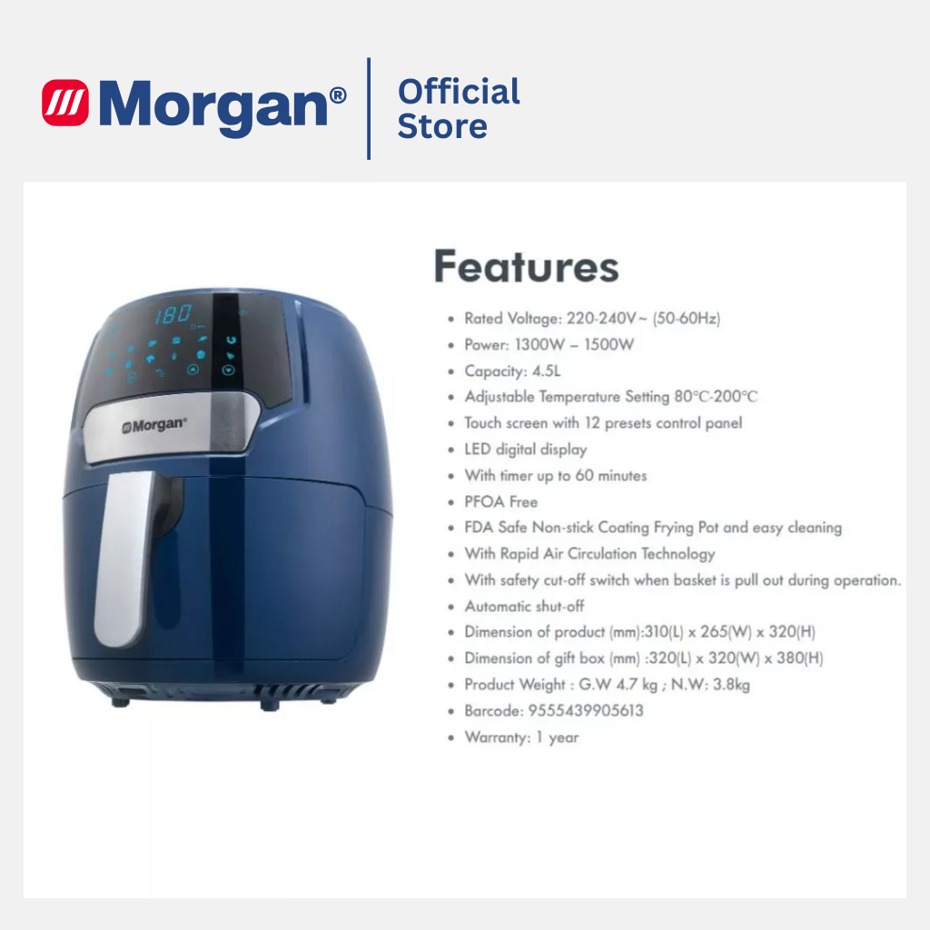 Morgan Multifunctional Air Fryer (4.5L) MAF-946D