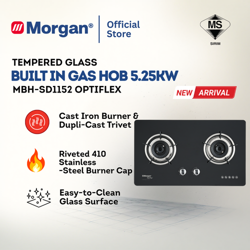 Built-In Hob Glass 2 Burner 5.25KW MBH-SD1152 OPTIFLEX