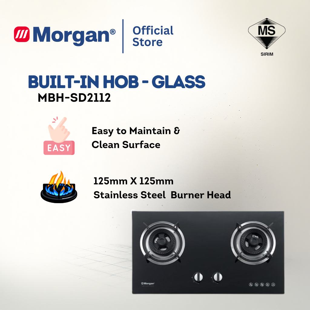 Morgan Built-In Hob Glass 2 Gas Burner MBH-SD2112