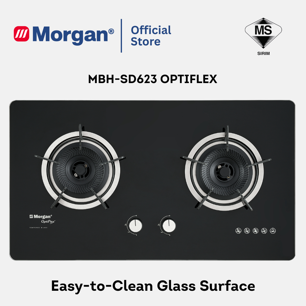 Built-In Hob Glass 2 Burner 5.1KW MBH-SD623 OPTIFLEX