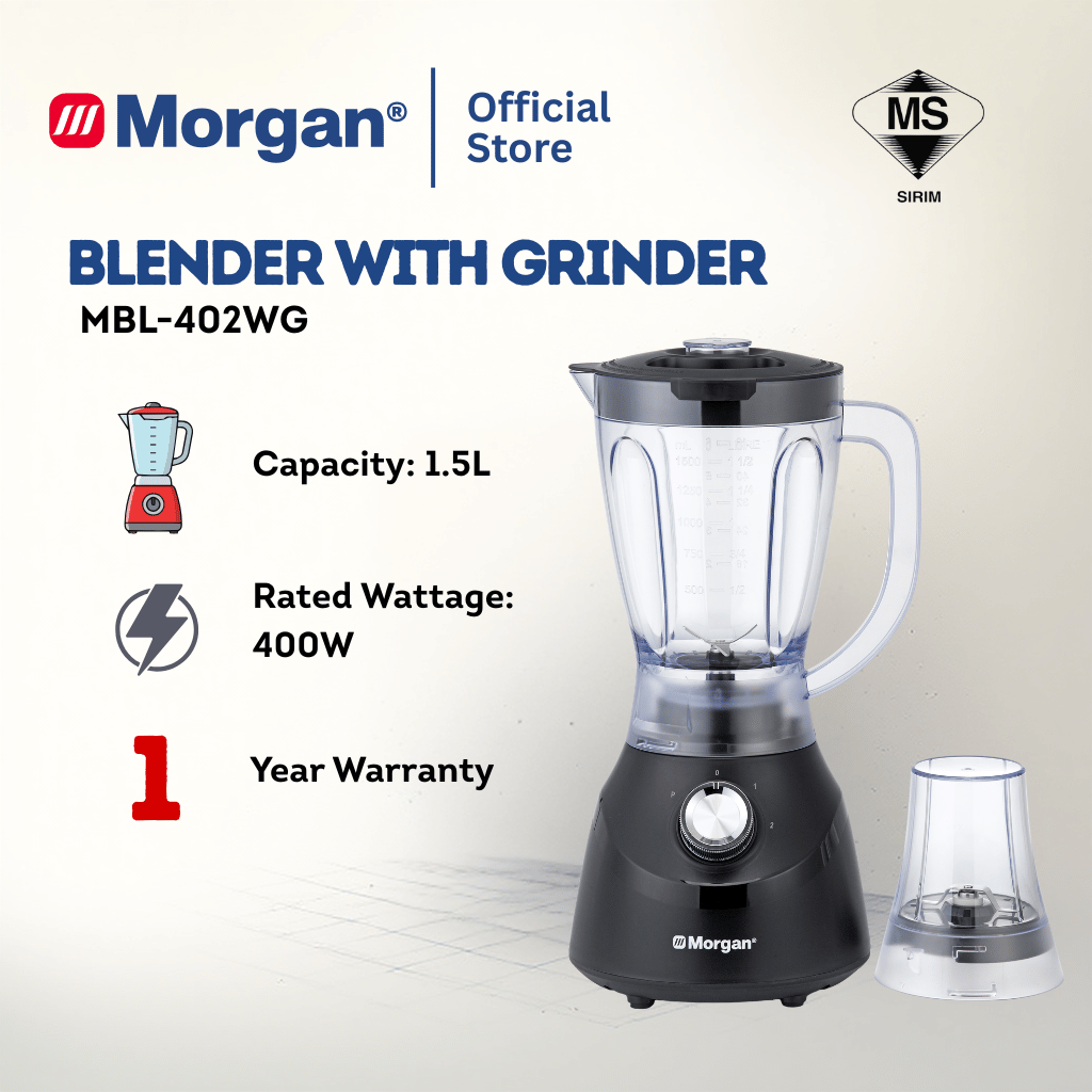 Morgan Blender With Grinder (1.5L) MBL-402WG
