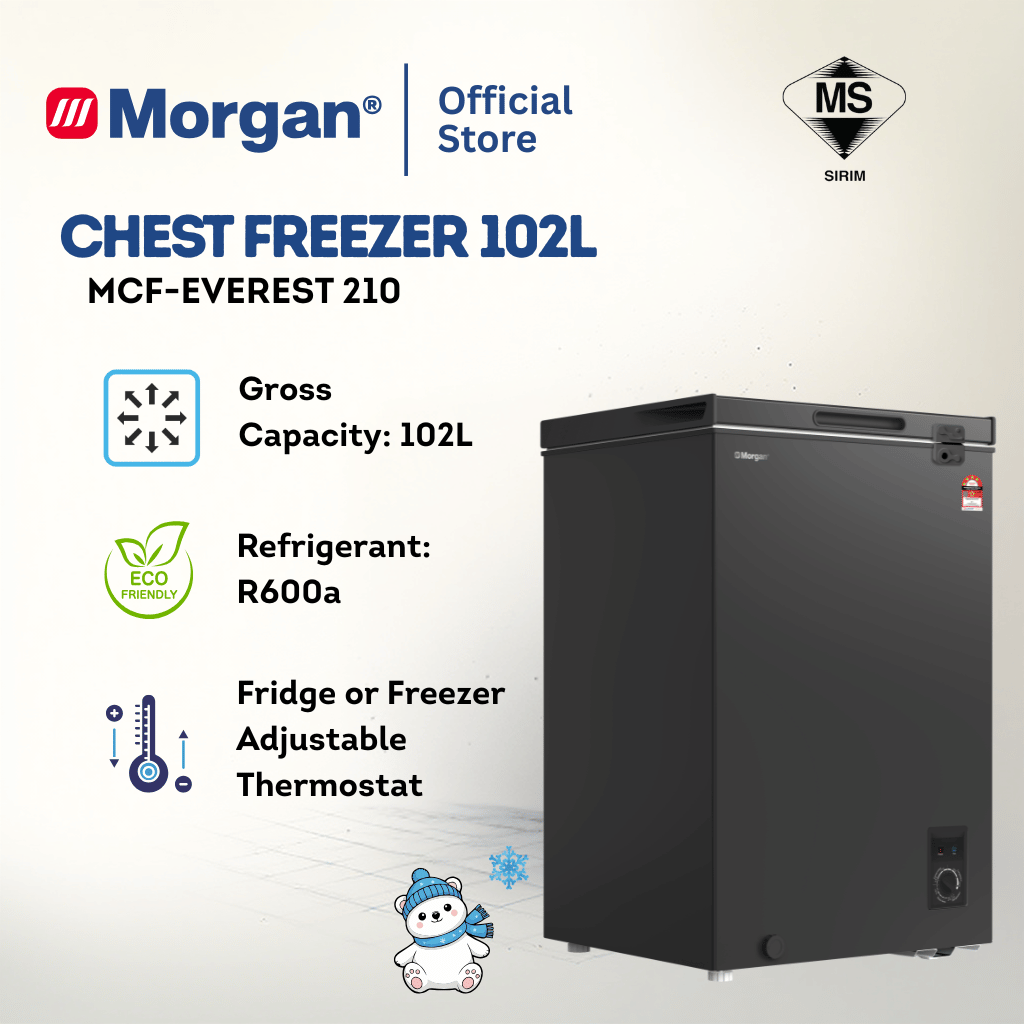 Morgan Chest Freezer (102L) MCF-EVEREST-210 | 4 Star | Black Colour