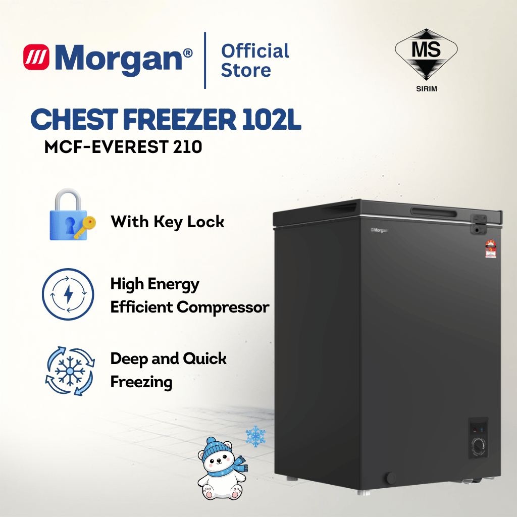 Morgan Chest Freezer (102L) MCF-EVEREST-210 | 4 Star | Black Colour