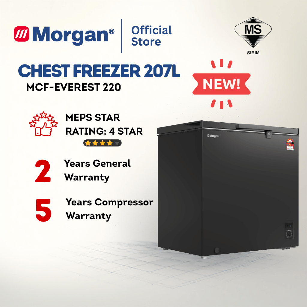 Morgan Chest Freezer (207L) MCF-EVEREST-220 | 4 STAR | BLACK COLOUR