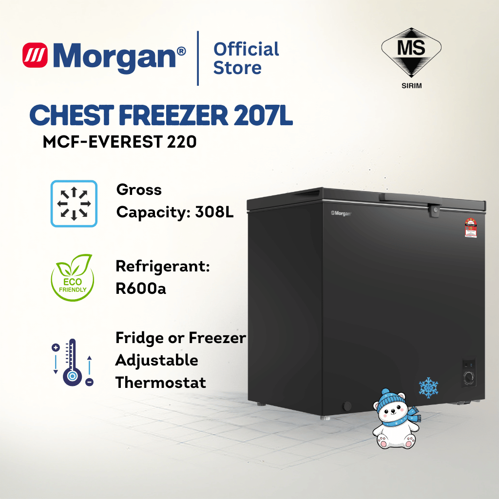 Morgan Chest Freezer (207L) MCF-EVEREST-220 | 4 STAR | BLACK COLOUR