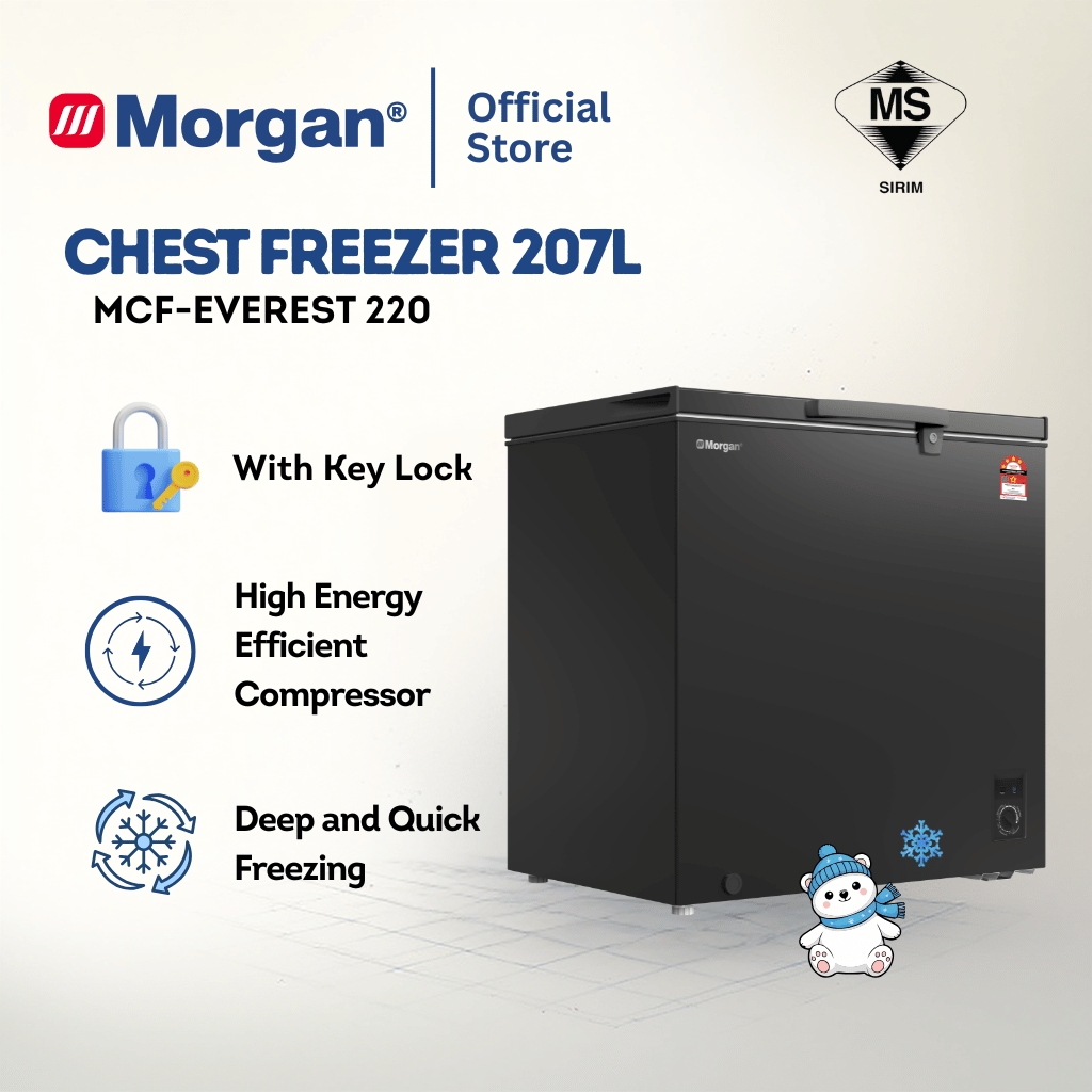 Morgan Chest Freezer (207L) MCF-EVEREST-220 | 4 STAR | BLACK COLOUR