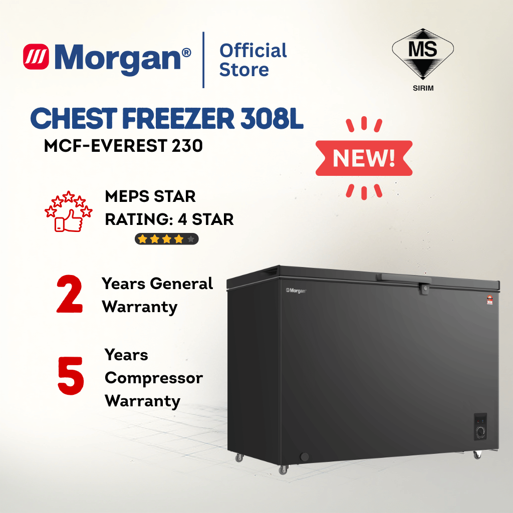 Morgan Chest Freezer (308L) MCF-EVEREST 230 | 4 STAR | BLACK COLOUR