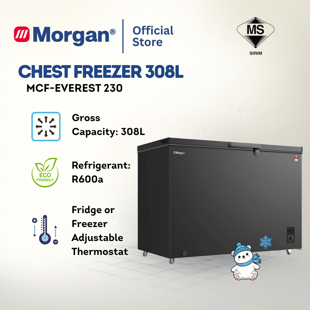 Morgan Chest Freezer (308L) MCF-EVEREST 230 | 4 STAR | BLACK COLOUR