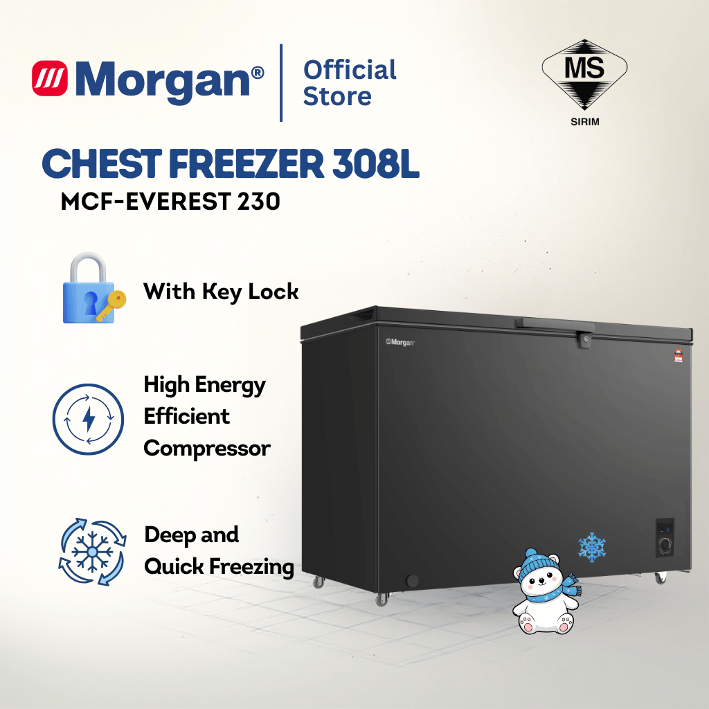 Morgan Chest Freezer (308L) MCF-EVEREST 230 | 4 STAR | BLACK COLOUR