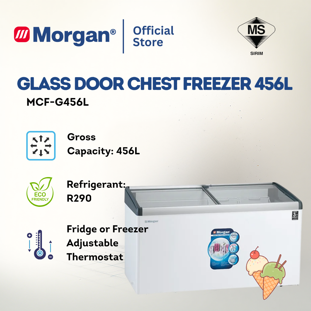 Morgan Sliding Glass Door Chest Freezer (456L) MCF-G456L