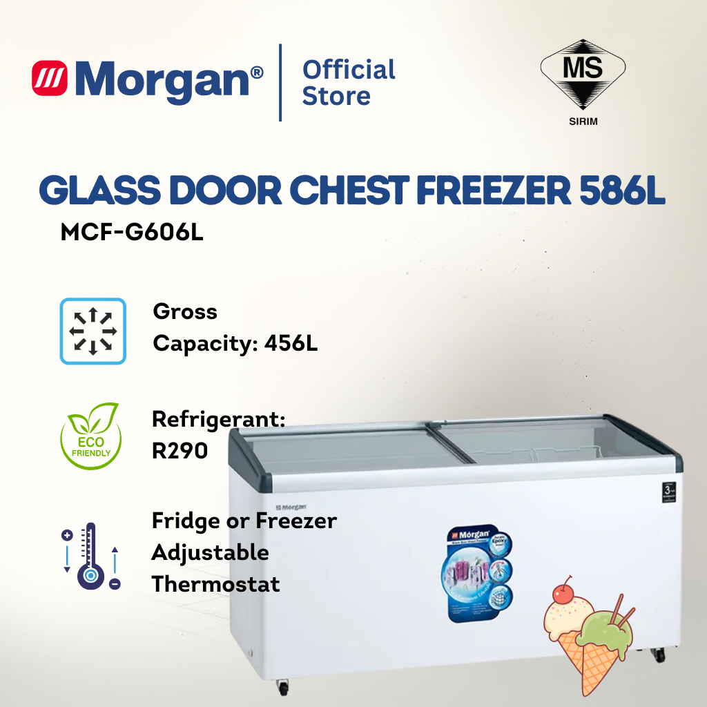 Morgan Chest Freezer With Lockable Sliding Glass Door (586L) MCF-G606L