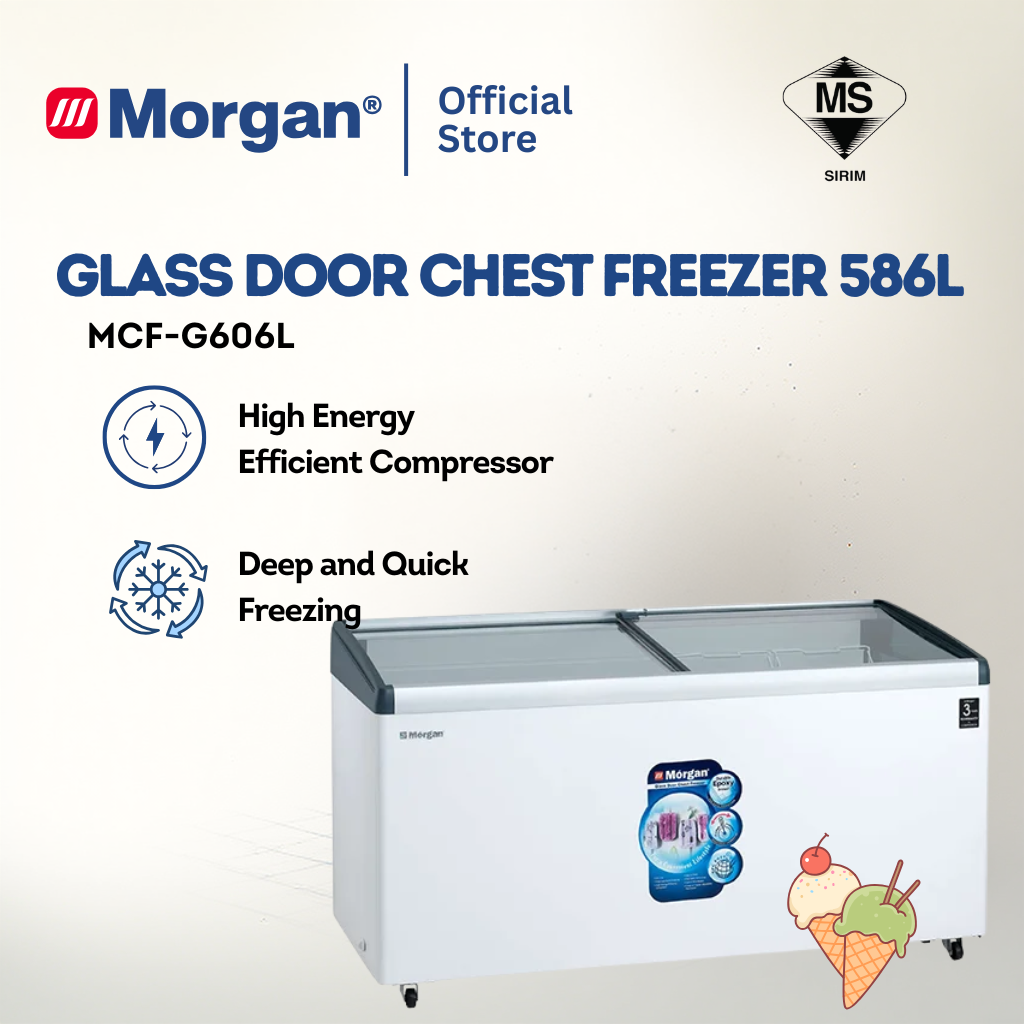 Morgan Chest Freezer With Lockable Sliding Glass Door (586L) MCF-G606L