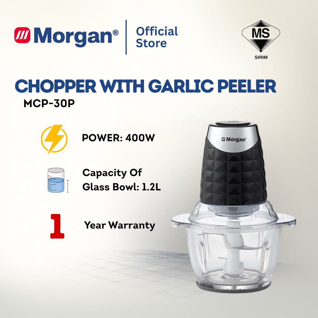 Morgan MCP-30P Multifunctional Food Processor with Free Garlic Peeler