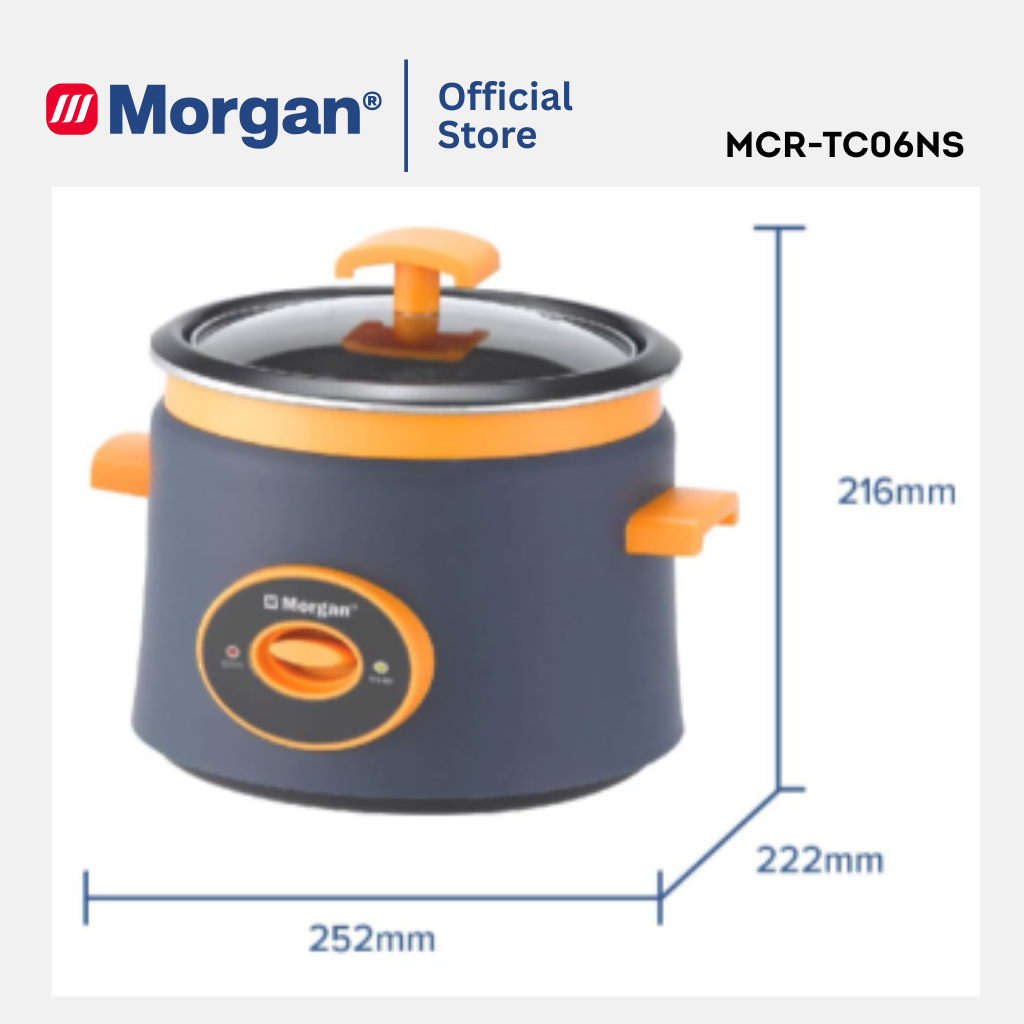 Morgan Non-Stick Rice Cooker with Over-Heating Protection (0.6L) [Free Measuring Cup & Rice Scoop] MRC-TC06NS