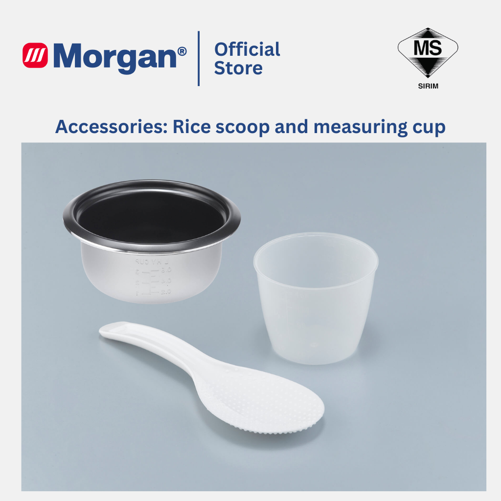 Morgan Non-Stick Rice Cooker with Over-Heating Protection (0.6L) [Free Measuring Cup & Rice Scoop] MRC-TC06NS