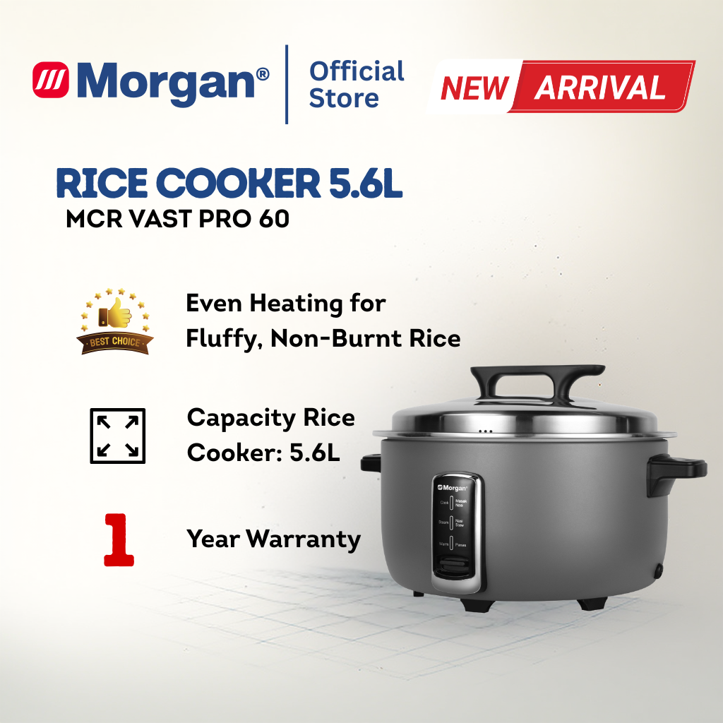 Morgan Non-Stick Commercial Rice Cooker (5.6L/8.5L/10L) [Free Measuring Cup & Rice Scoop]