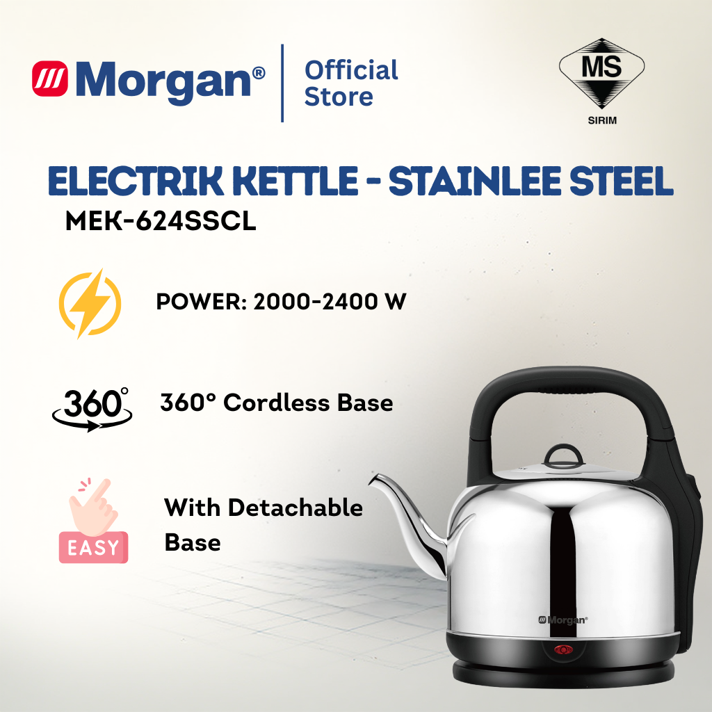 Morgan MEK-624SSCL Extra Large Stainless Steel 304 Electric Kettle (6L)