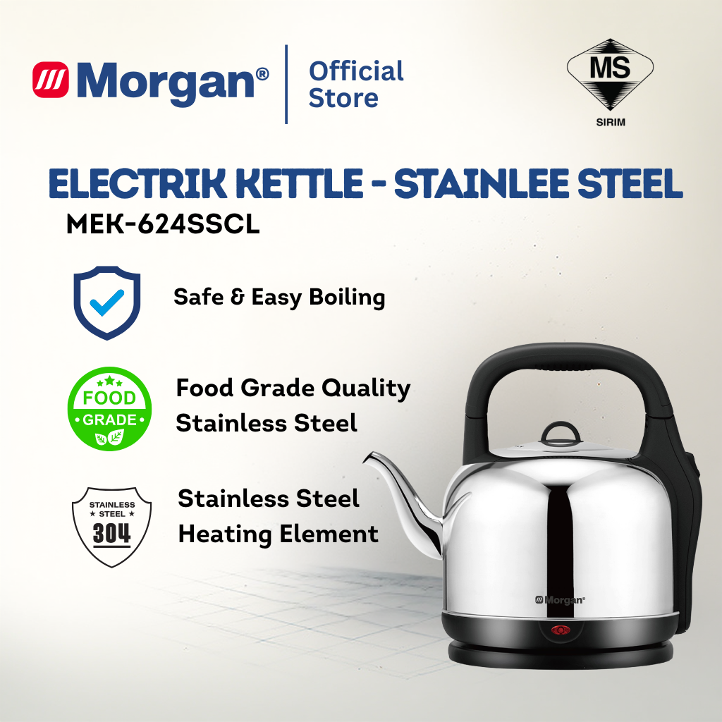 Morgan MEK-624SSCL Extra Large Stainless Steel 304 Electric Kettle (6L)