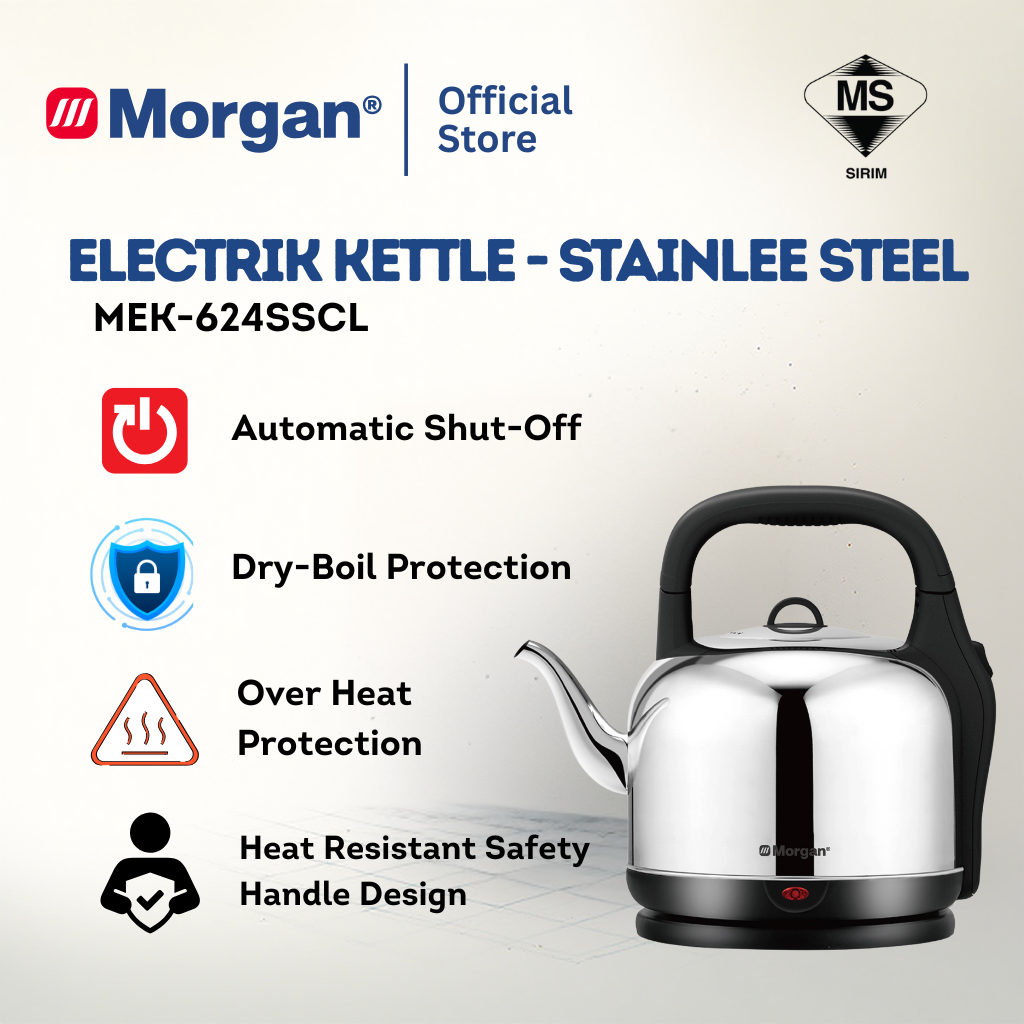 Morgan MEK-624SSCL Extra Large Stainless Steel 304 Electric Kettle (6L)