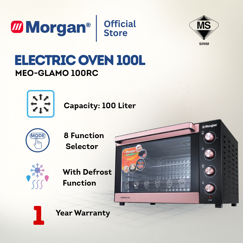 Morgan Multifunctional Electric Oven with Independent Temp Control Function (100L) MEO-GLAMO 100RC