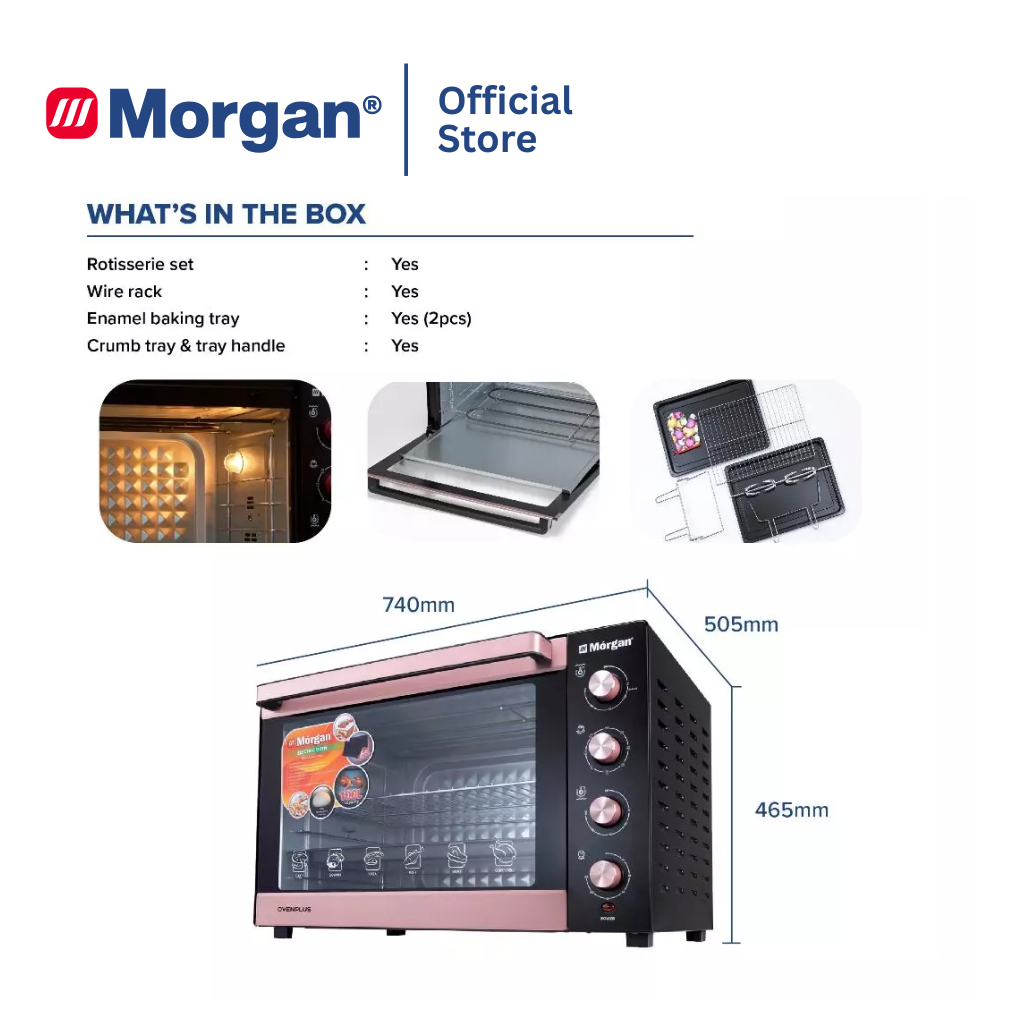 Morgan Multifunctional Electric Oven with Independent Temp Control Function (100L) MEO-GLAMO 100RC