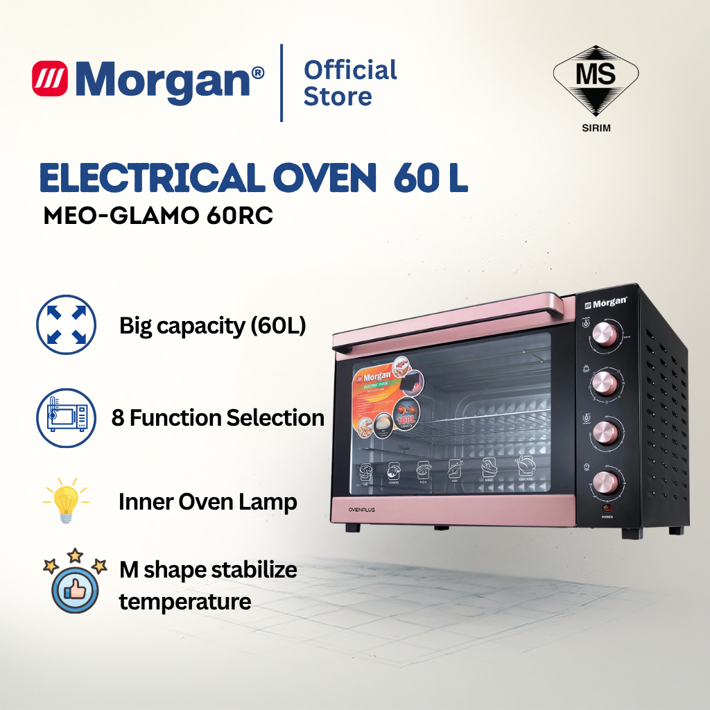 Morgan Multifunctional Electric Oven with Independent Temp Control Function (60L) MEO-GLAMO 60RC