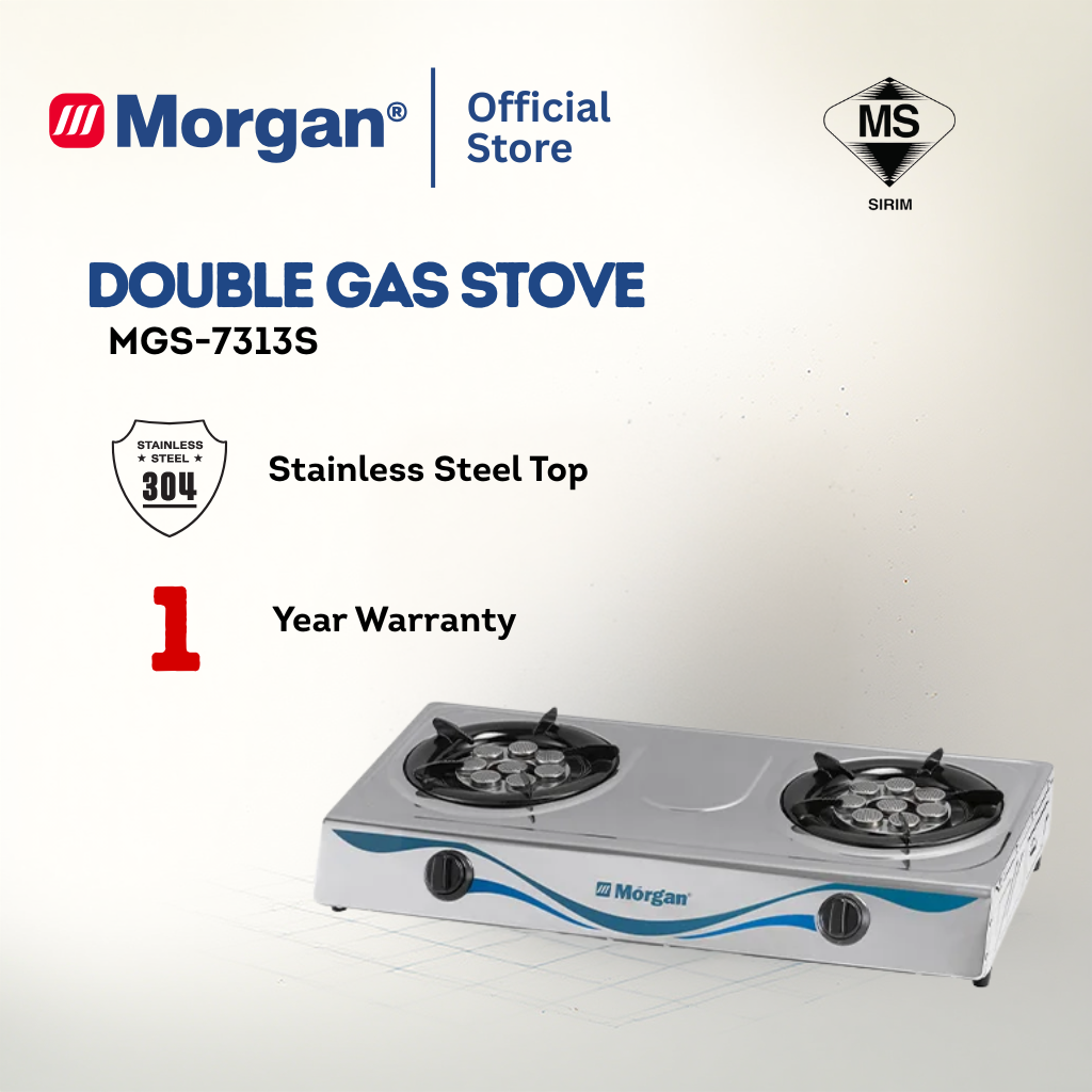 Morgan Stainless Steel Gas Stove with Piezo Ignition (130mm x 130mm) MGS-7313S