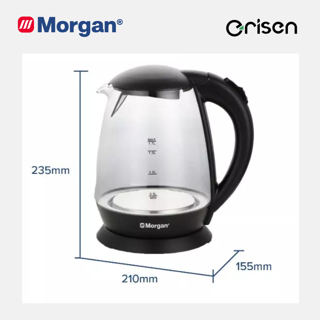 Morgan Thick Glass Jug Kettle (1.7L ) MJK-G1117