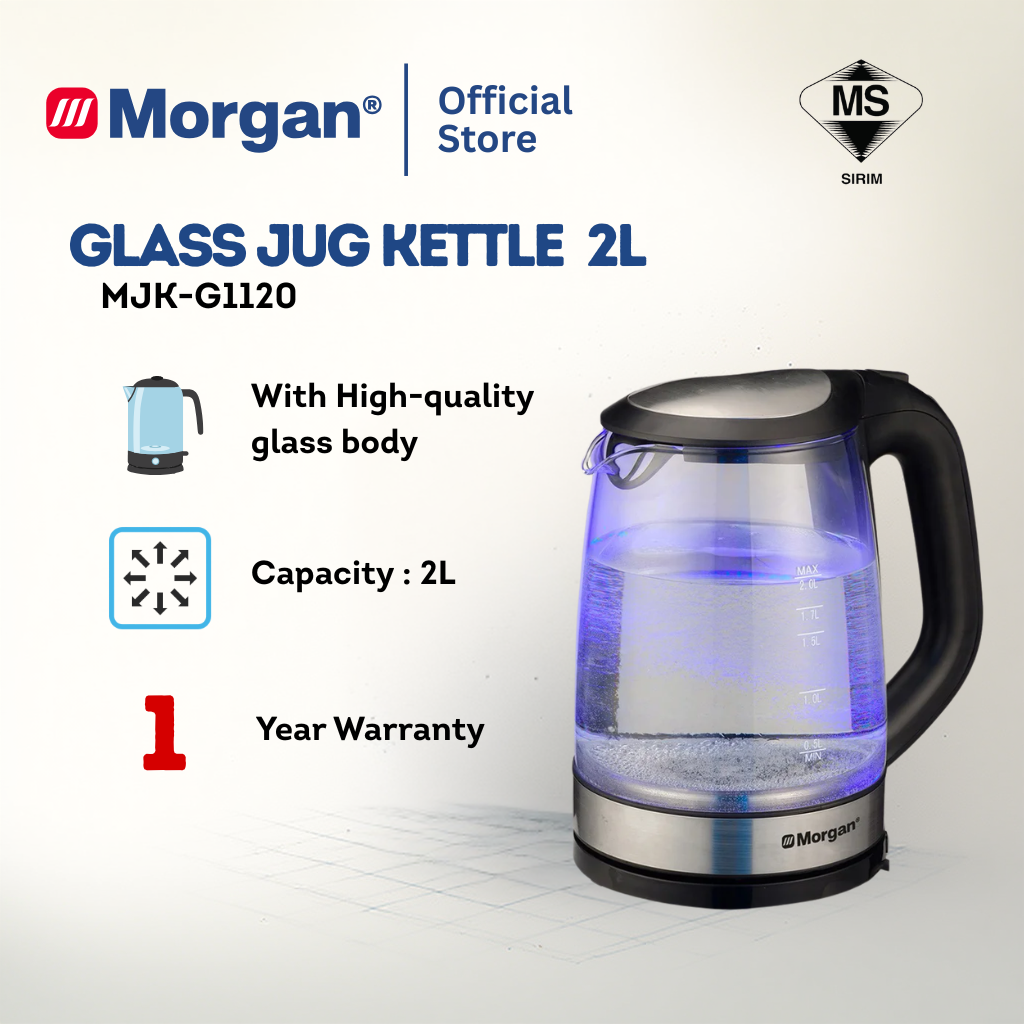 Morgan Electric Glass Jug Kettle (2L) MJK-G1120