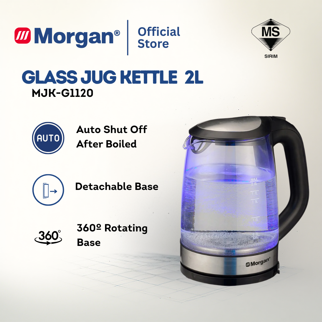 Morgan Electric Glass Jug Kettle (2L) MJK-G1120