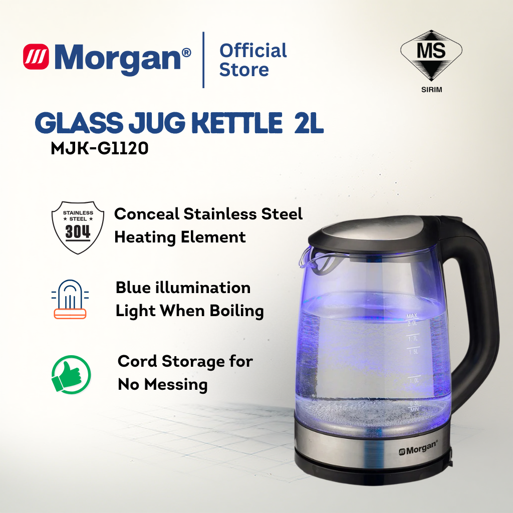 Morgan Electric Glass Jug Kettle (2L) MJK-G1120