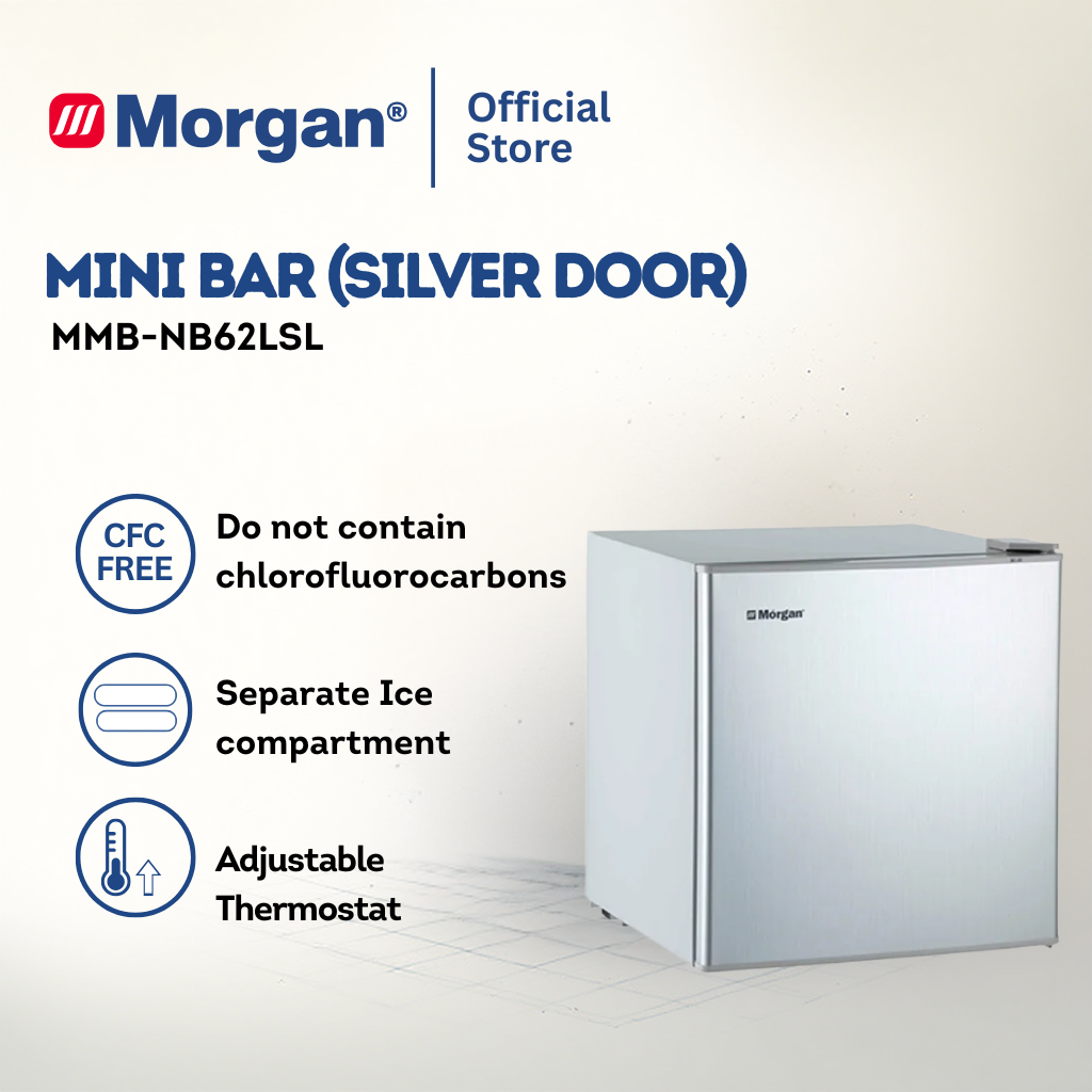 Morgan Single Door Mini Bar Fridge (50L) MMB-NB62LSL