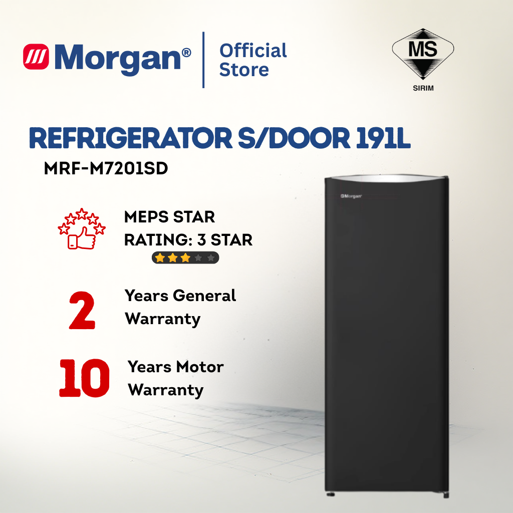 Morgan Refrigerator Single Door (191L) MRF-M7201 SD