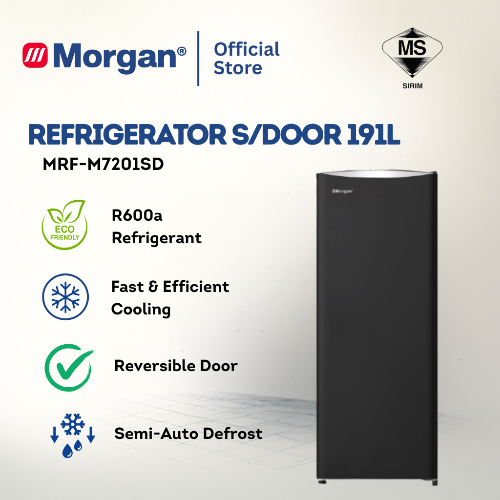 Morgan Refrigerator Single Door (191L) MRF-M7201 SD