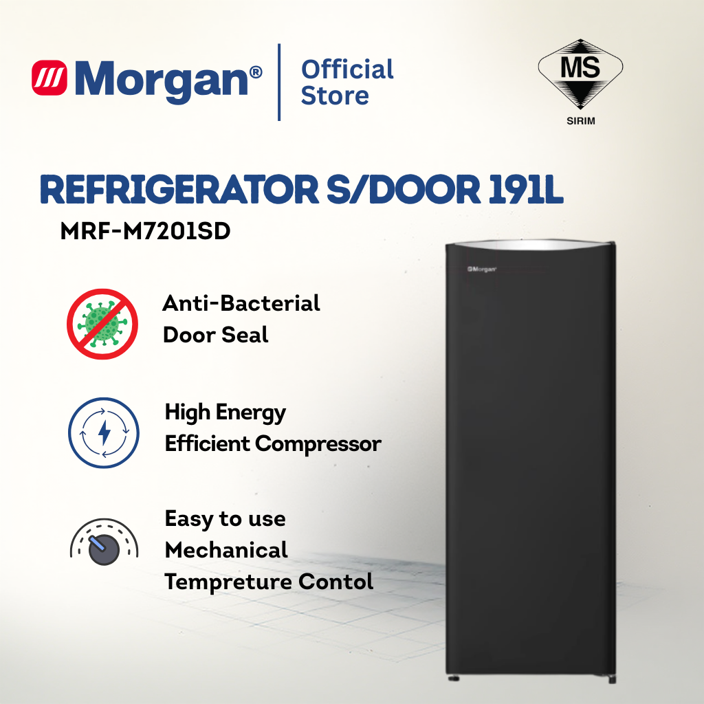 Morgan Refrigerator Single Door (191L) MRF-M7201 SD