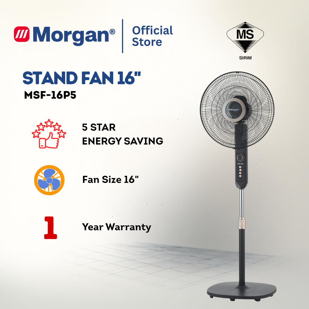 Morgan 5 Blade Floor Fan (16") MSF-16P5