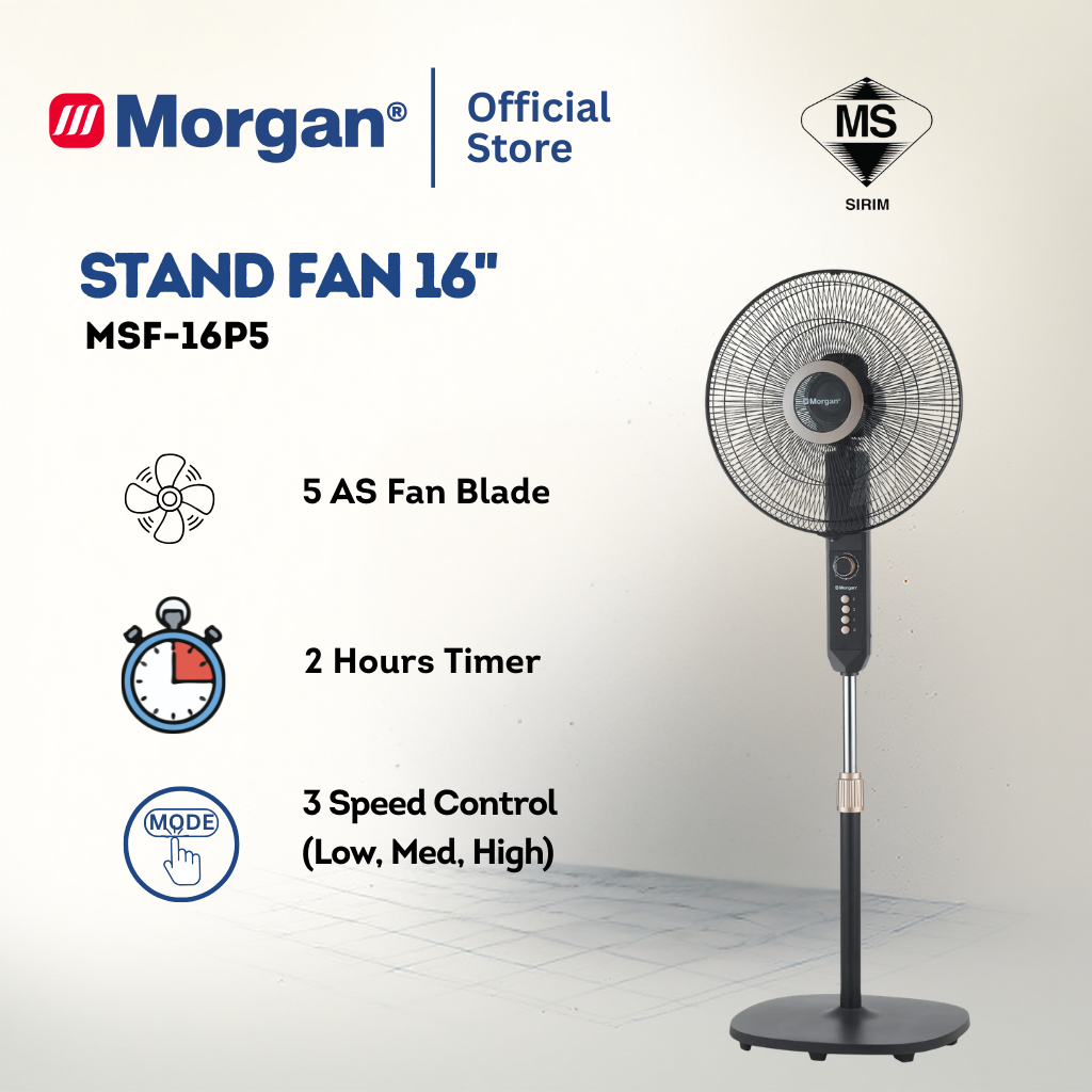 Morgan 5 Blade Floor Fan (16") MSF-16P5