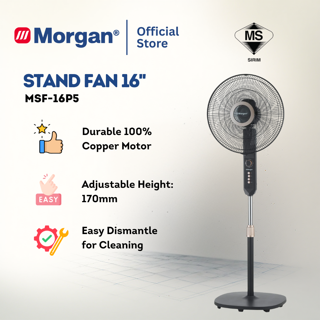 Morgan 5 Blade Floor Fan (16") MSF-16P5