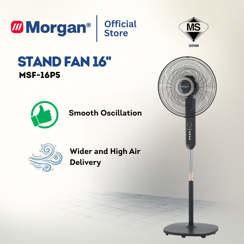 Morgan 5 Blade Floor Fan (16") MSF-16P5