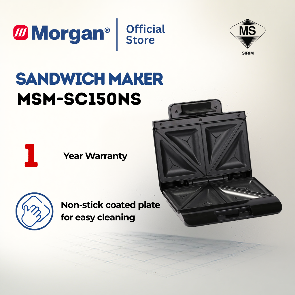 Morgan Non-Stick 2-Slice Sandwich Maker MSM-SC150NS
