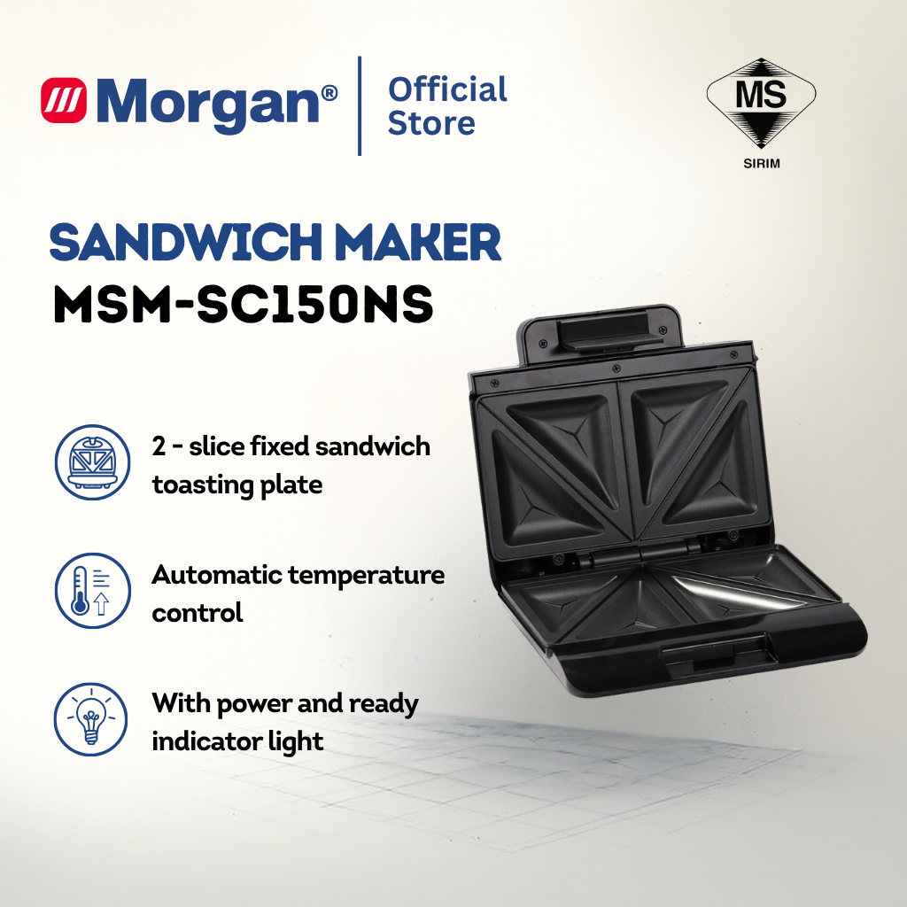 Morgan Non-Stick 2-Slice Sandwich Maker MSM-SC150NS