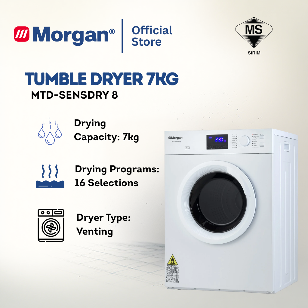 Morgan Clothes Dryer (7kg) MTD-SENSDRY 8