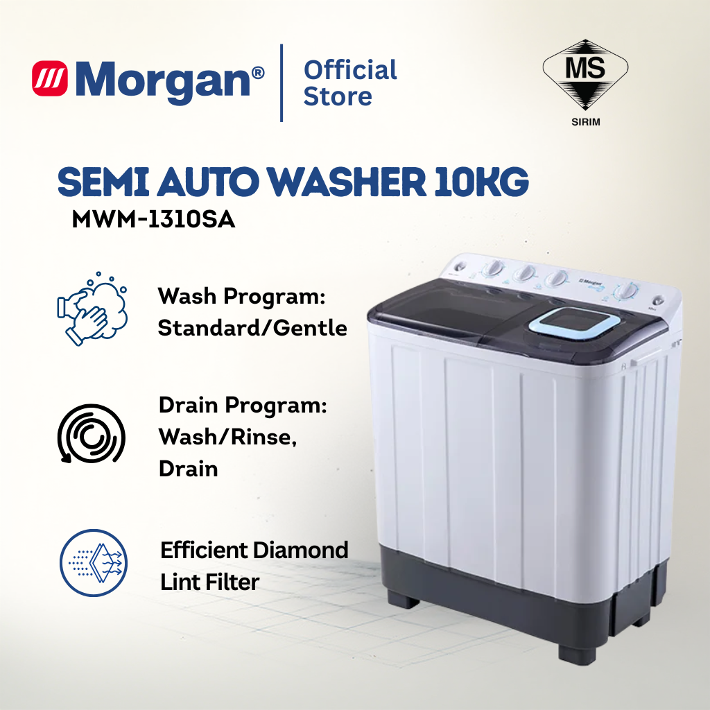 Morgan Semi Auto Washing Machine (10kg) MWM-1310SA