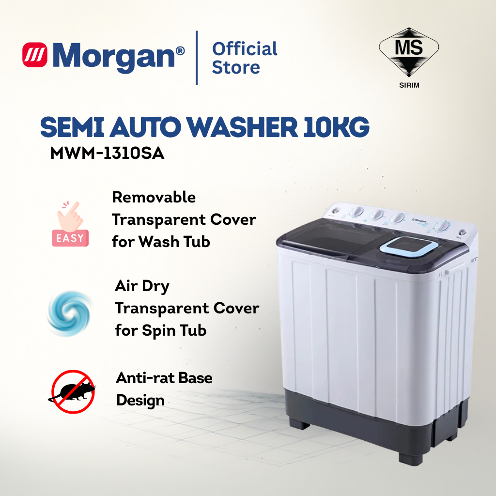 Morgan Semi Auto Washing Machine (10kg) MWM-1310SA