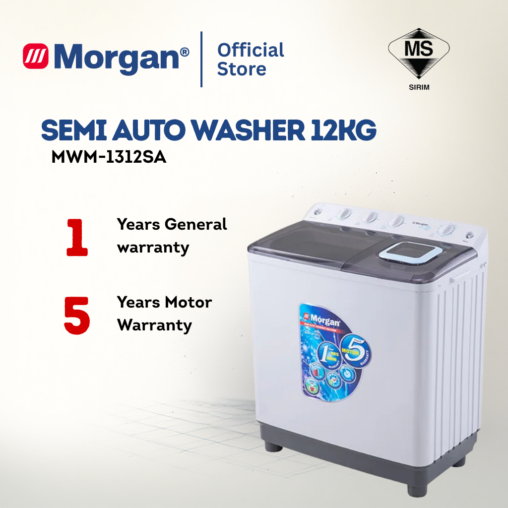 Morgan Semi Auto Washing Machine (12kg) MWM-1312SA