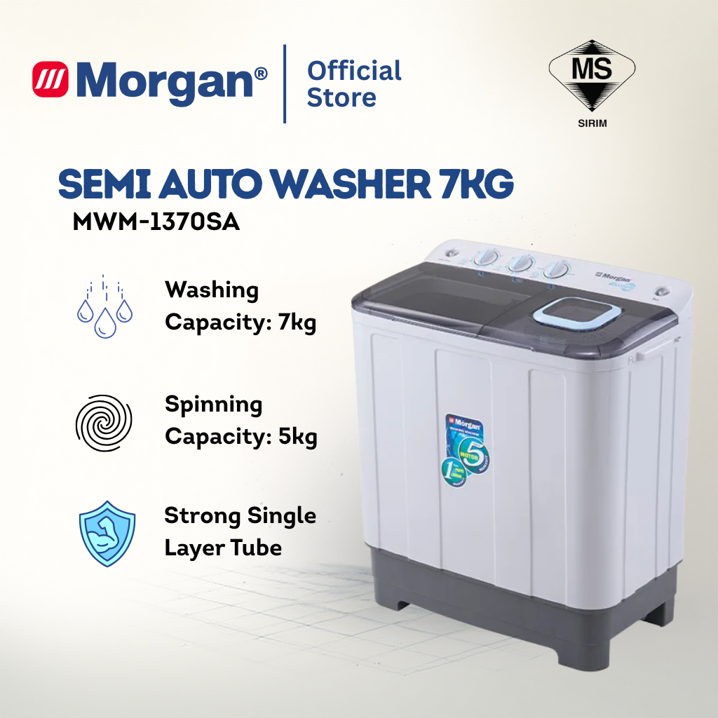 Morgan Semi Auto Washing Machine (7kg) MWM-1370SA