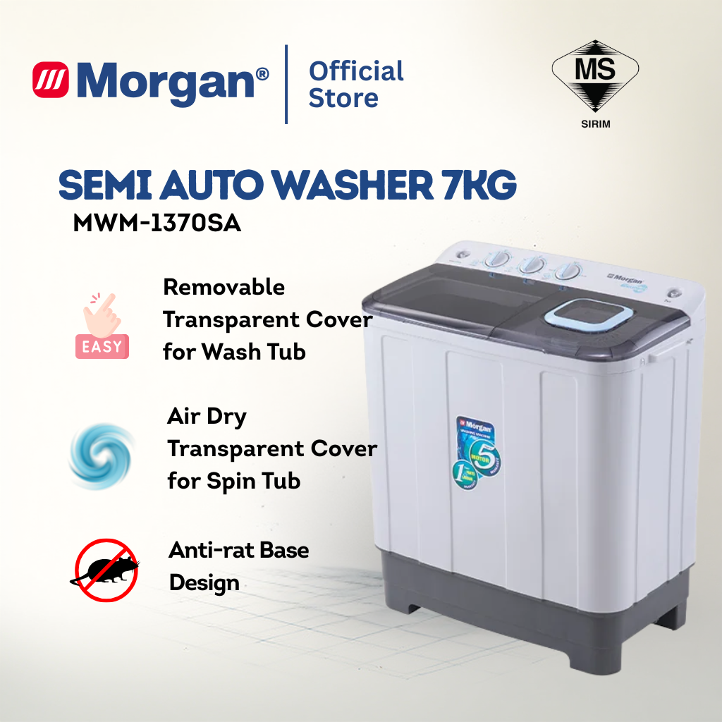 Morgan Semi Auto Washing Machine (7kg) MWM-1370SA